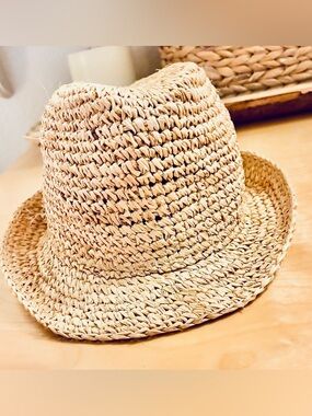 Tracy Watts Brooklyn Woven Straw Bucket Hat - Natural Beige